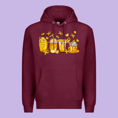 Childhood Cancer Coffee Cups Premium Hoodie Designed By Texasbilliewilder