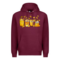 Burgundy Childhood Cancer Coffee Cups Premium Hoodie - texasbilliewilder