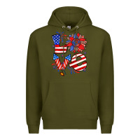 Army Green 4th of july love Premium Hoodie - Zillion Design Studio