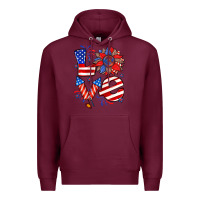 Burgundy 4th of july love Premium Hoodie - Zillion Design Studio