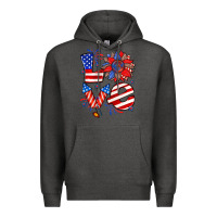 Charcoal Heather 4th of july love Premium Hoodie - Zillion Design Studio