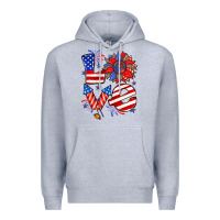 Heather Grey 4th of july love Premium Hoodie - Zillion Design Studio