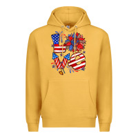 Mustard 4th of july love Premium Hoodie - Zillion Design Studio