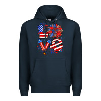 Navy 4th of july love Premium Hoodie - Zillion Design Studio
