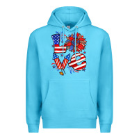 Ocean Blue 4th of july love Premium Hoodie - Zillion Design Studio