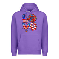 Purple 4th of july love Premium Hoodie - Zillion Design Studio