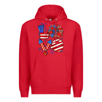 Red 4th of july love Premium Hoodie - Zillion Design Studio