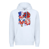 White 4th of july love Premium Hoodie - Zillion Design Studio