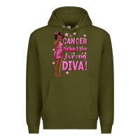 Army Green Cancer Picked The Wrong Diva with Black Woman Premium Hoodie - texasbilliewilder