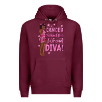 Burgundy Cancer Picked The Wrong Diva with Black Woman Premium Hoodie - texasbilliewilder