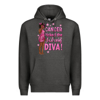 Charcoal Heather Cancer Picked The Wrong Diva with Black Woman Premium Hoodie - texasbilliewilder