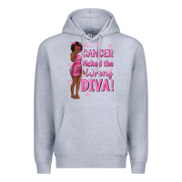 Heather Grey Cancer Picked The Wrong Diva with Black Woman Premium Hoodie - texasbilliewilder