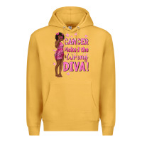 Mustard Cancer Picked The Wrong Diva with Black Woman Premium Hoodie - texasbilliewilder
