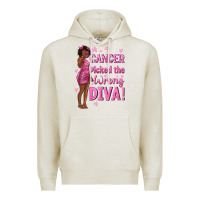 Oatmeal Heather Cancer Picked The Wrong Diva with Black Woman Premium Hoodie - texasbilliewilder