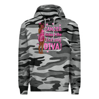 Slate Camo Cancer Picked The Wrong Diva with Black Woman Premium Hoodie - texasbilliewilder