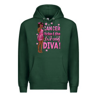 Sports Green Cancer Picked The Wrong Diva with Black Woman Premium Hoodie - texasbilliewilder