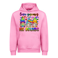 Fuchsia Pink love gnomes no bounds Urban Hoodie - Zillion Design Studio