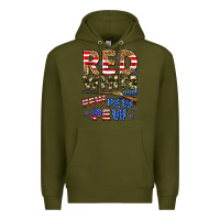 Army Green red white and pew pew pew Premium Hoodie - Zillion Design Studio