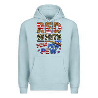 Blue Mist red white and pew pew pew Premium Hoodie - Zillion Design Studio