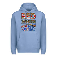 Colony Blue red white and pew pew pew Premium Hoodie - Zillion Design Studio