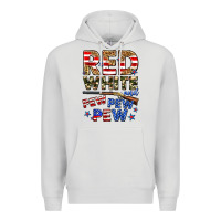 Dove Grey red white and pew pew pew Premium Hoodie - Zillion Design Studio