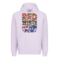 Lilac red white and pew pew pew Premium Hoodie - Zillion Design Studio