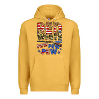 Mustard red white and pew pew pew Premium Hoodie - Zillion Design Studio