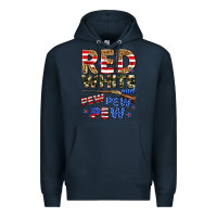 Navy red white and pew pew pew Premium Hoodie - Zillion Design Studio