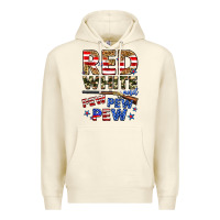 Sandshell red white and pew pew pew Premium Hoodie - Zillion Design Studio