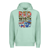 Seafoam red white and pew pew pew Premium Hoodie - Zillion Design Studio
