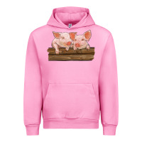 Fuchsia Pink barn pigs Urban Hoodie - RanaPortraitStore