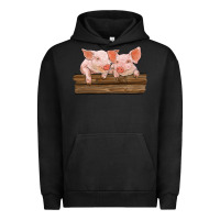 Pigment Black barn pigs Urban Hoodie - RanaPortraitStore