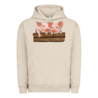 Pigment French Oak barn pigs Urban Hoodie - RanaPortraitStore