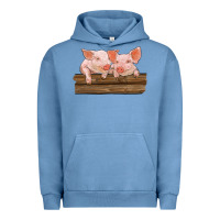 Pigment Pebble Blue barn pigs Urban Hoodie - RanaPortraitStore