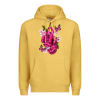 Antique Gold Cancer Boxing Gloves with Ribbon Premium Hoodie - texasbilliewilder