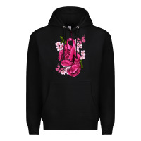 Black Cancer Boxing Gloves with Ribbon Premium Hoodie - texasbilliewilder