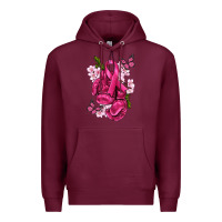 Burgundy Cancer Boxing Gloves with Ribbon Premium Hoodie - texasbilliewilder