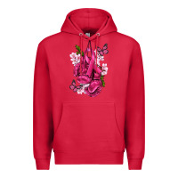 Cardinal Cancer Boxing Gloves with Ribbon Premium Hoodie - texasbilliewilder