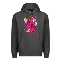 Charcoal Heather Cancer Boxing Gloves with Ribbon Premium Hoodie - texasbilliewilder