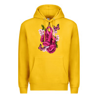Lemon Cancer Boxing Gloves with Ribbon Premium Hoodie - texasbilliewilder