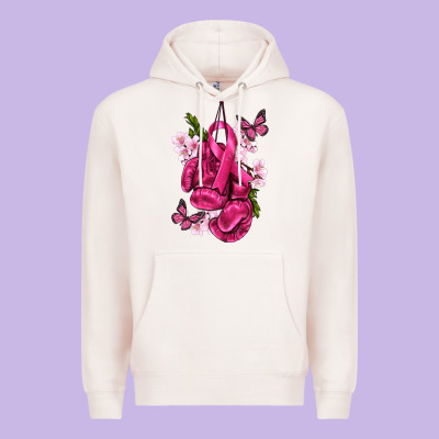 Cancer Boxing Gloves With Ribbon Premium Hoodie Designed By Texasbilliewilder