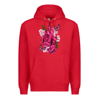 Red Cancer Boxing Gloves with Ribbon Premium Hoodie - texasbilliewilder