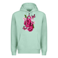 Seafoam Cancer Boxing Gloves with Ribbon Premium Hoodie - texasbilliewilder