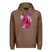 Chestnut Cancer Boxing Gloves with Ribbon Premium Hoodie - texasbilliewilder
