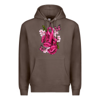 Coffee Cancer Boxing Gloves with Ribbon Premium Hoodie - texasbilliewilder