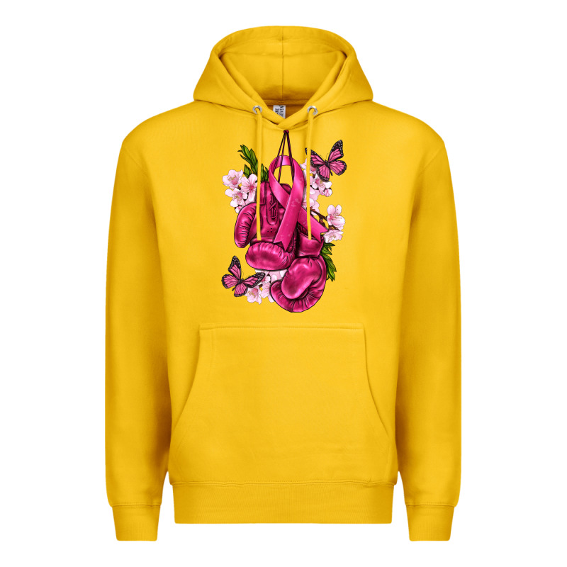 Cancer Boxing Gloves With Ribbon Premium Hoodie by texasbilliewilder | Teevron