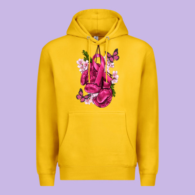 Cancer Boxing Gloves With Ribbon Premium Hoodie Designed By Texasbilliewilder