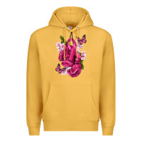 Mustard Cancer Boxing Gloves with Ribbon Premium Hoodie - texasbilliewilder