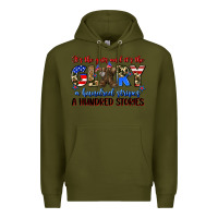 Army Green it's the guts and it's the glory a hundred stripes Premium Hoodie - Zillion Design Studio