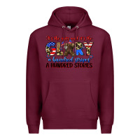 Burgundy it's the guts and it's the glory a hundred stripes Premium Hoodie - Zillion Design Studio